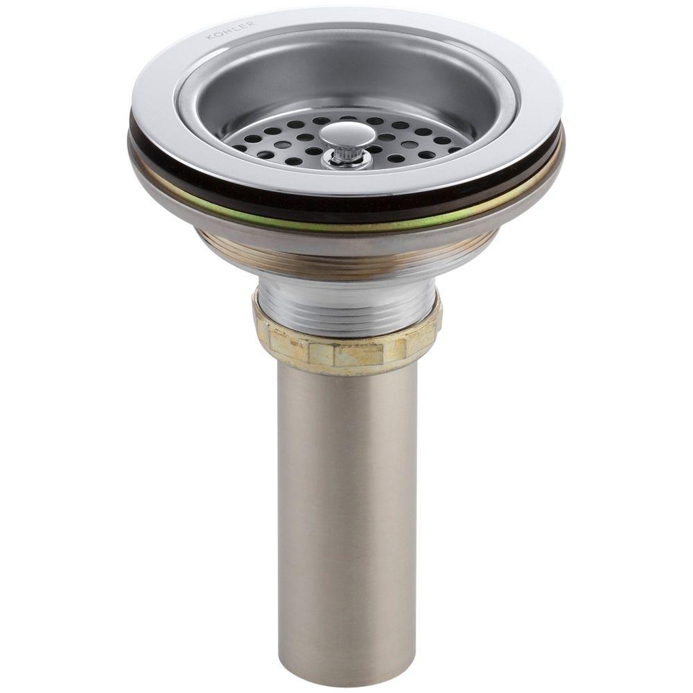 Duostrainer 4 1 2 In Sink Strainer With Tailpiece Polished Sink Strainer With Tailpiece In Polished Chrome