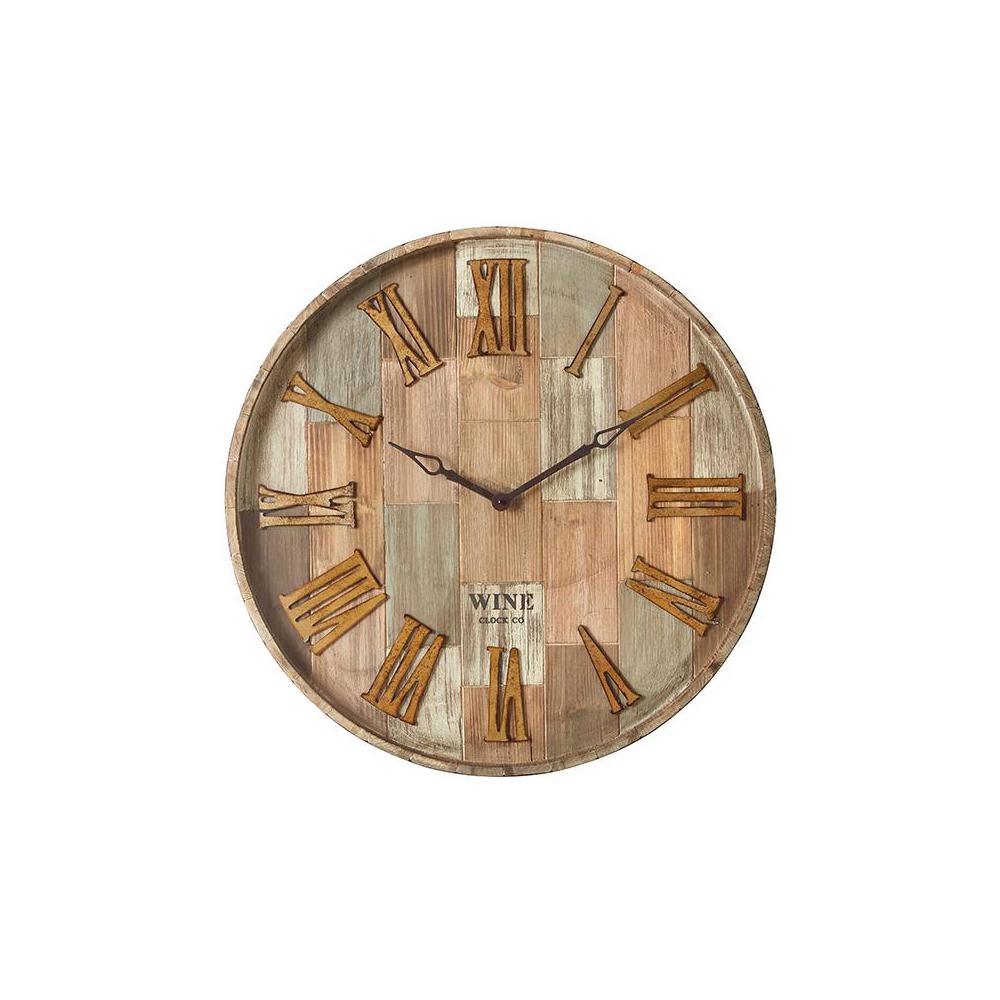 Roman Numerals Og Clock Vintage Wall Clocks The Round Wine Barrel Wall Clock