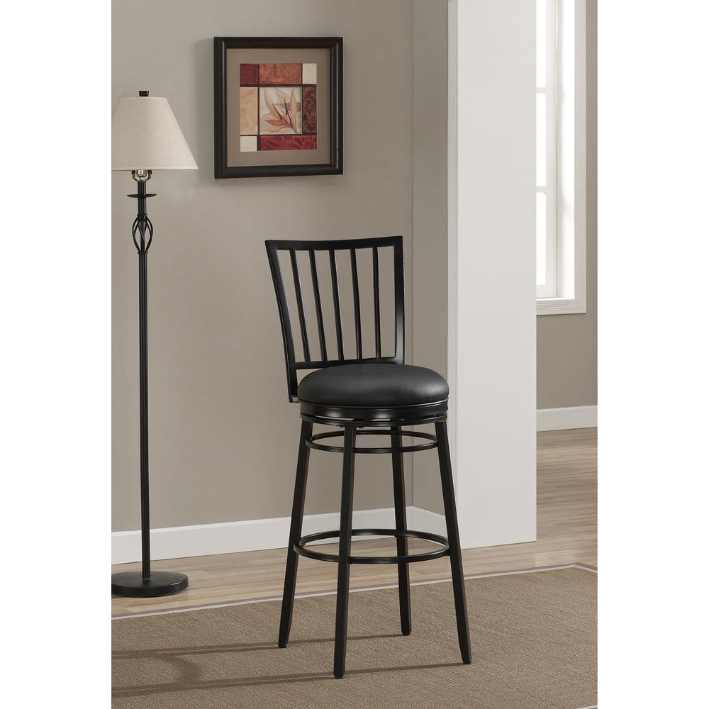 American Heritage Bar Stools Kitchen Dining Room Furniture Black Cushioned Bar Stool