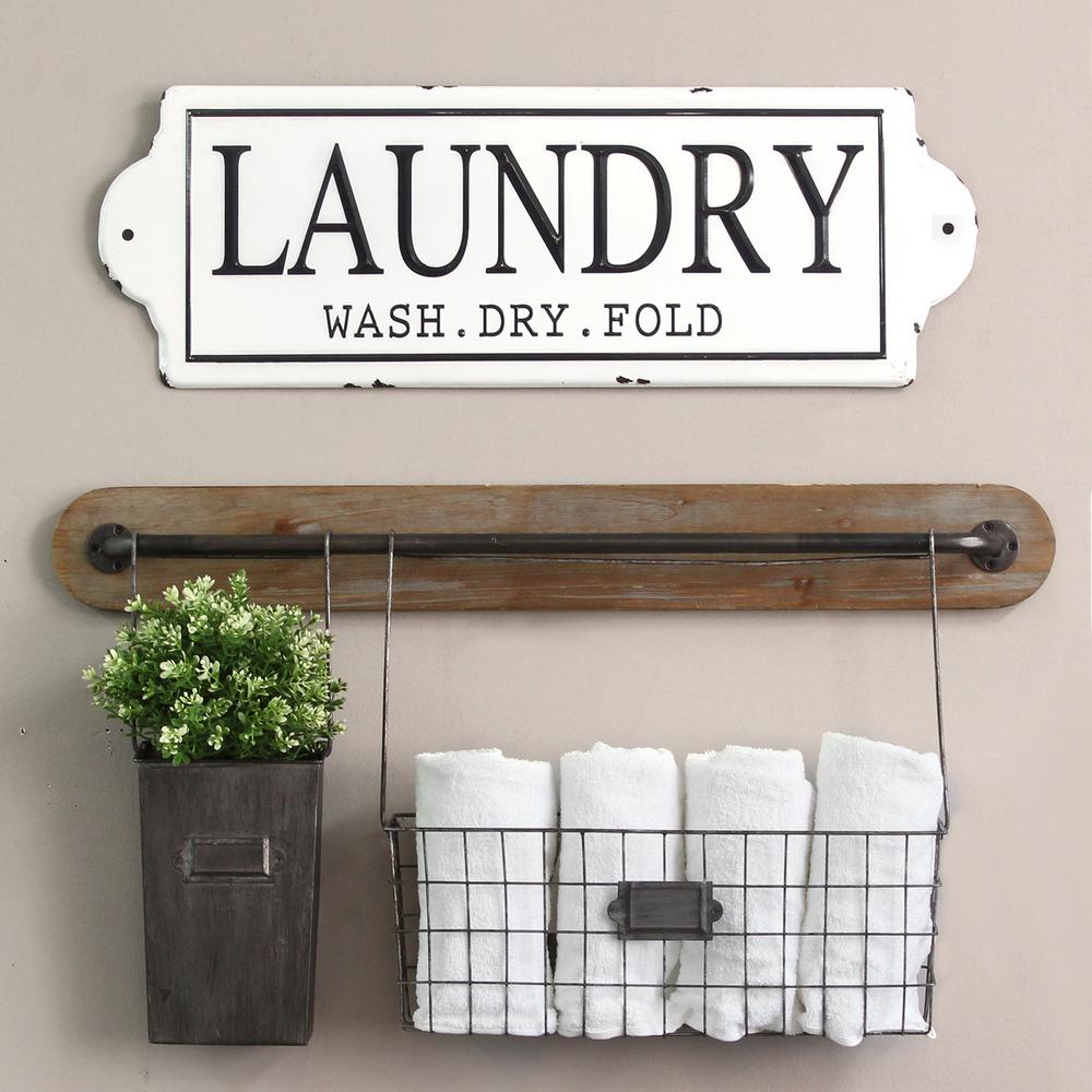 Stratton Home Decor Metal Laundry Wall Decor S15047 The Home Depot