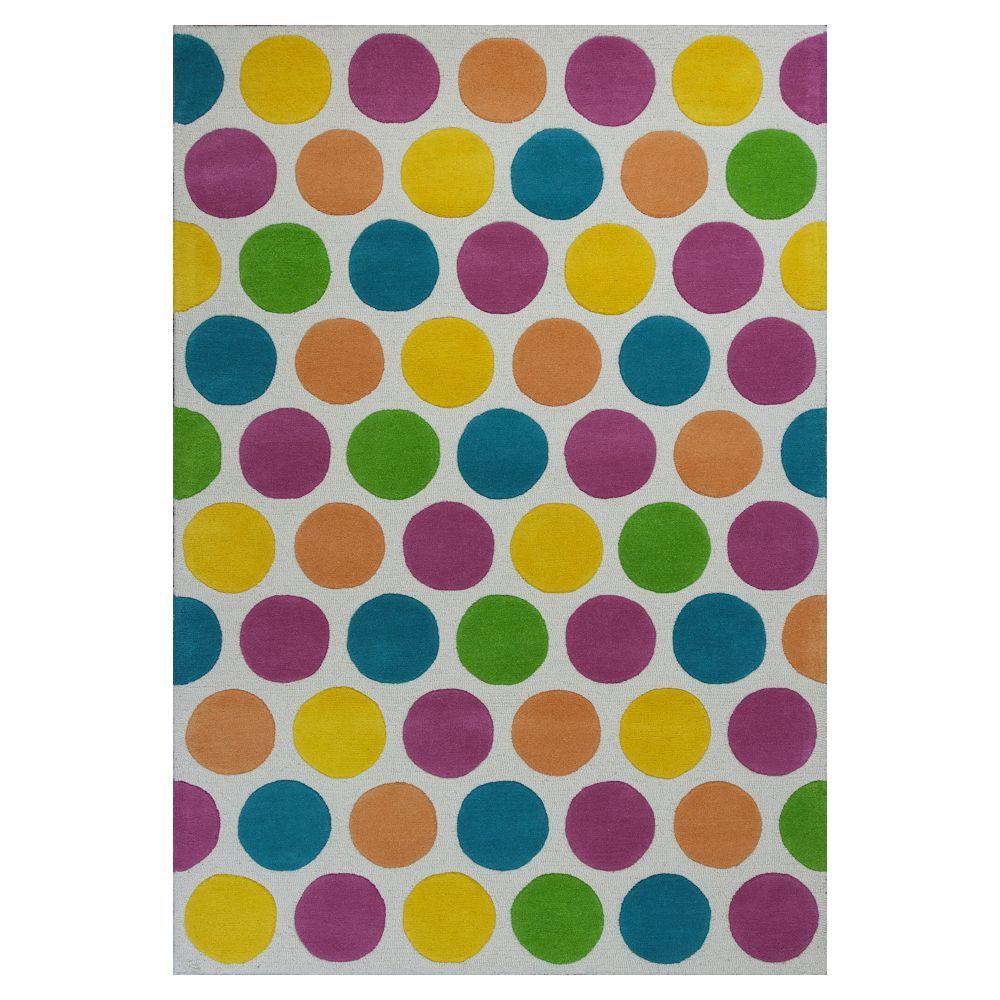 Polka Dot 8 X 10 Nursery Kids Rugs The Home Depot Area Rug