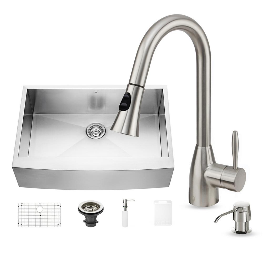 VIGO All-in-One Farmhouse Apron Front Stainless Steel 33 inch Single Bowl... by VIGO