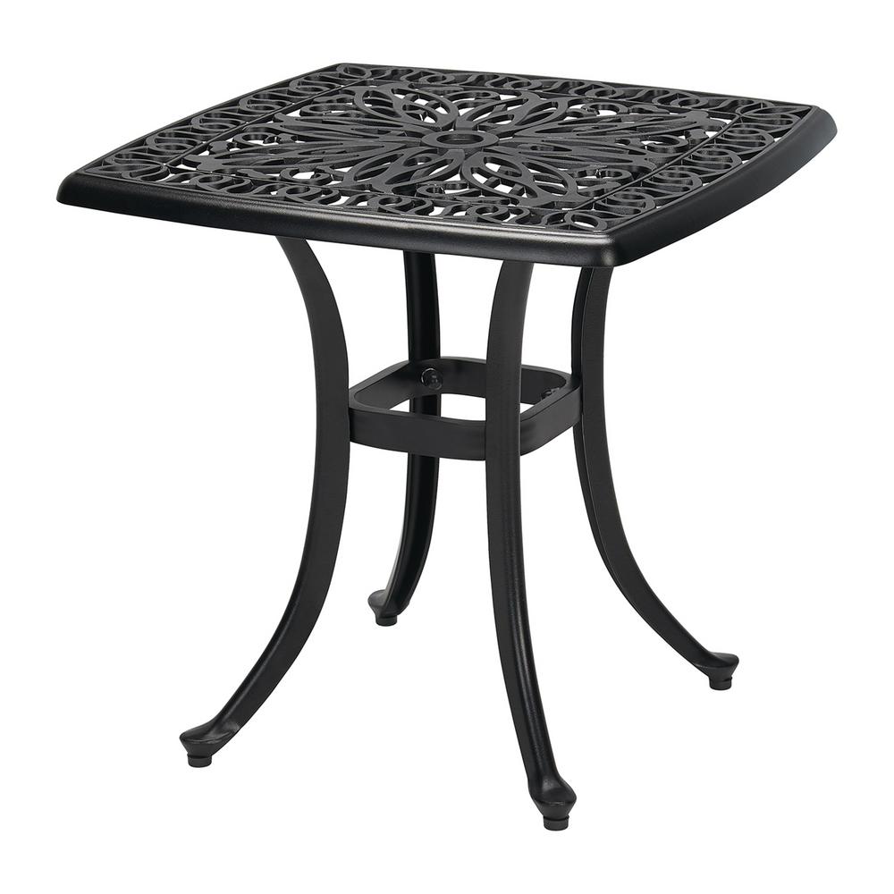 LAUREL CANYON Classic Black Square Cast Aluminum Outdoor Patio Side