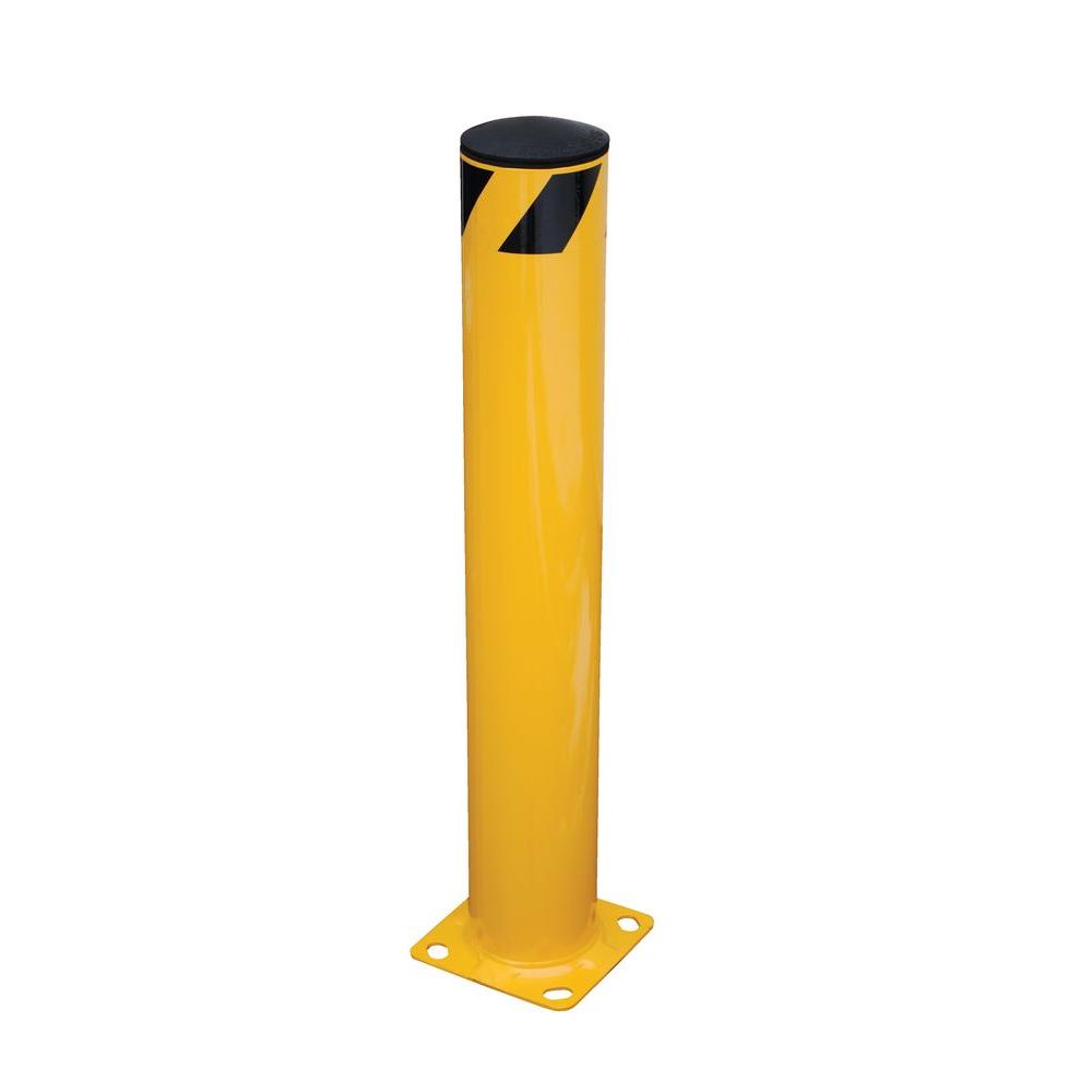 Vestil 48 in. X 5.5 in. Yellow Steel Pipe Safety Bollard-BOL-48-5.5 ...