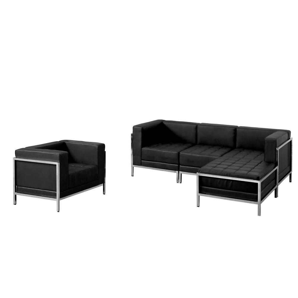 Flash Furniture 12 Piece Black Living Room Sets CGA ZB 22087 BL HD The Home Depot