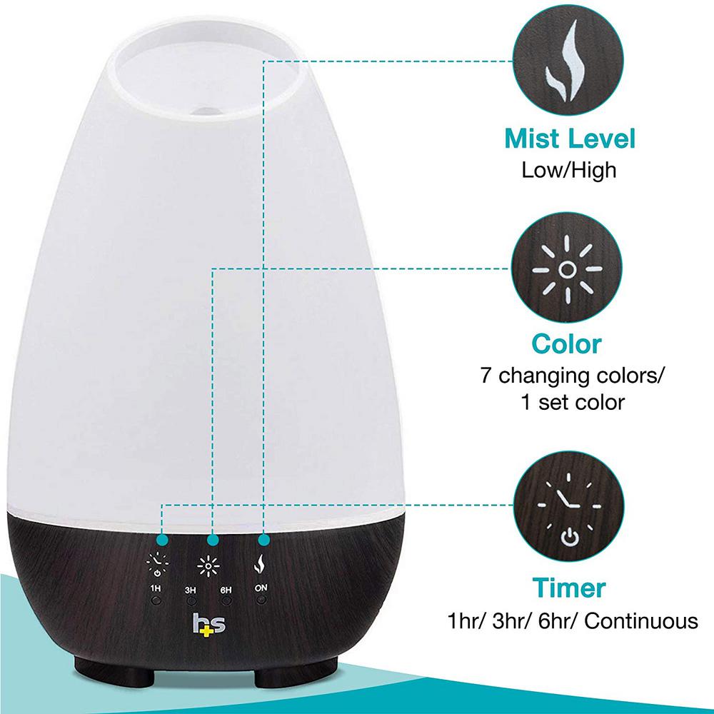 Healthsmart Aromatherapy Diffuser Cool Mist Humidifier With Oil Diffuser For Essential Oils 40 500 190 The Home Depot