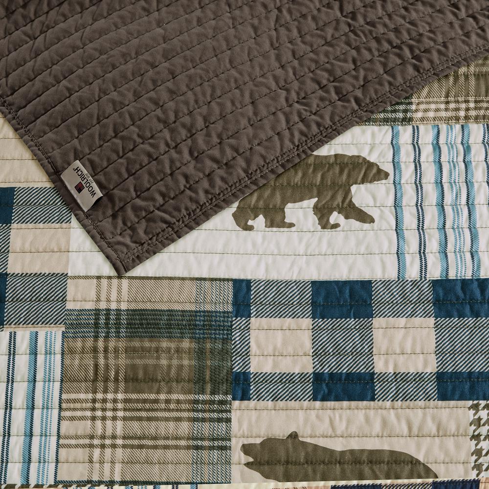 Woolrich Twin Falls 4 Piece Brown Blue King Cal King Oversized