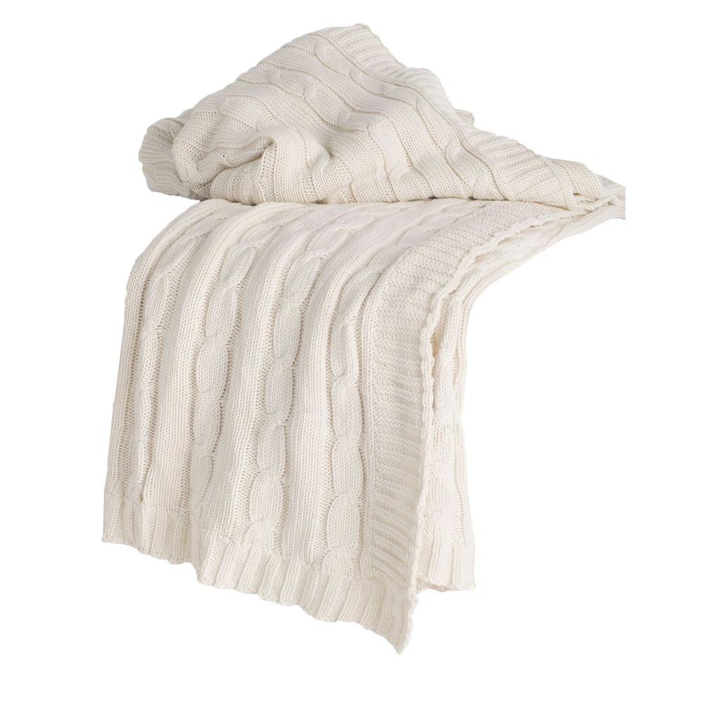 Cable Cream Throw Blanket THRTH0155CR005060 The Home Depot