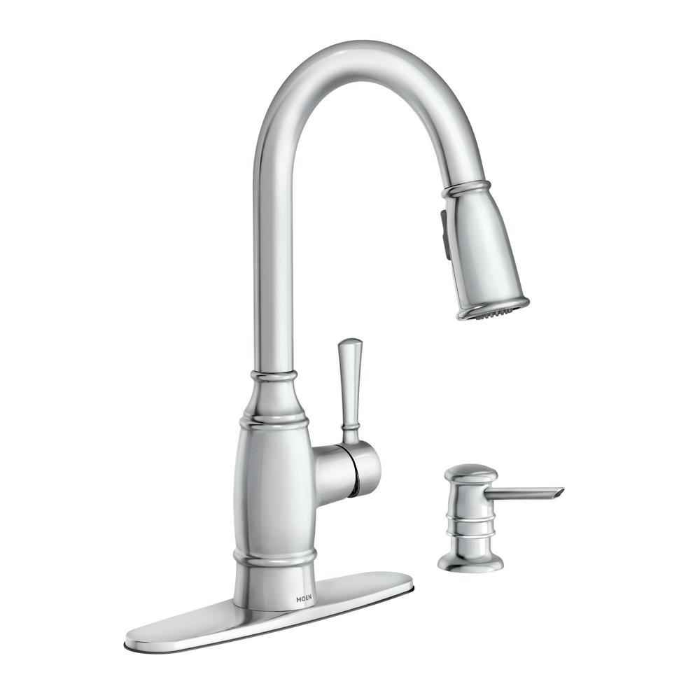 Moen Noell Single Handle Pull Down Sprayer Kitchen Faucet With Moen Noell Single Handle Pull Down