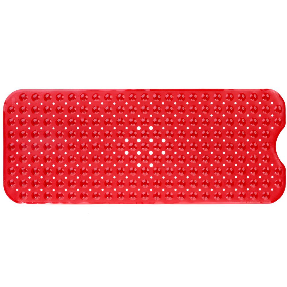 red bath mat