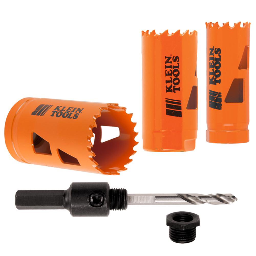 Klein Tools Hole Saw Set With Arbor 3 Piece M2o40687kit The Home Depot