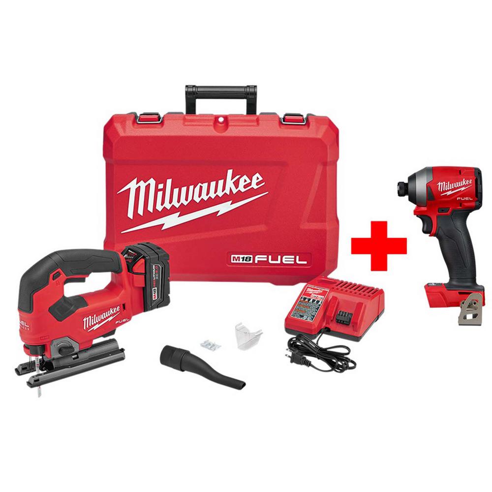 Milwaukee M18 FUEL 18-Volt Lithium-Ion Brushless Cordless Jig Saw Kit ...