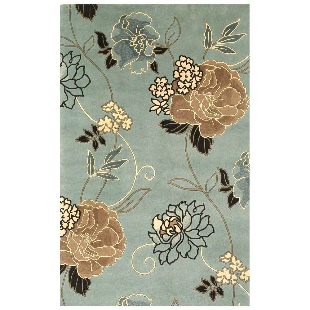 Kas Rugs Large Poppies Ivory 5 ft. x 8 ft. Area RugCAT07655X8 The