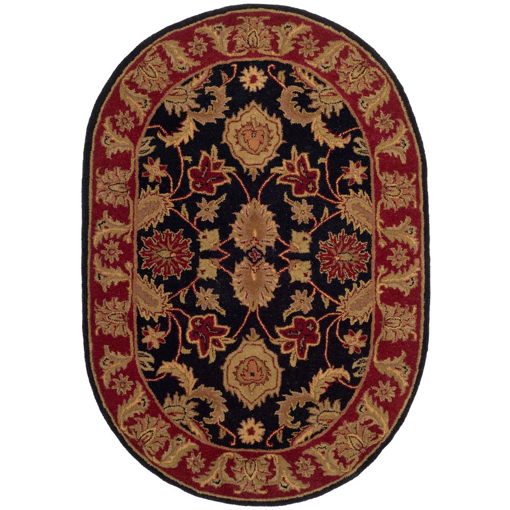 Safavieh Clic Black Burgundy 5 Ft X 7 Oval Area Rug