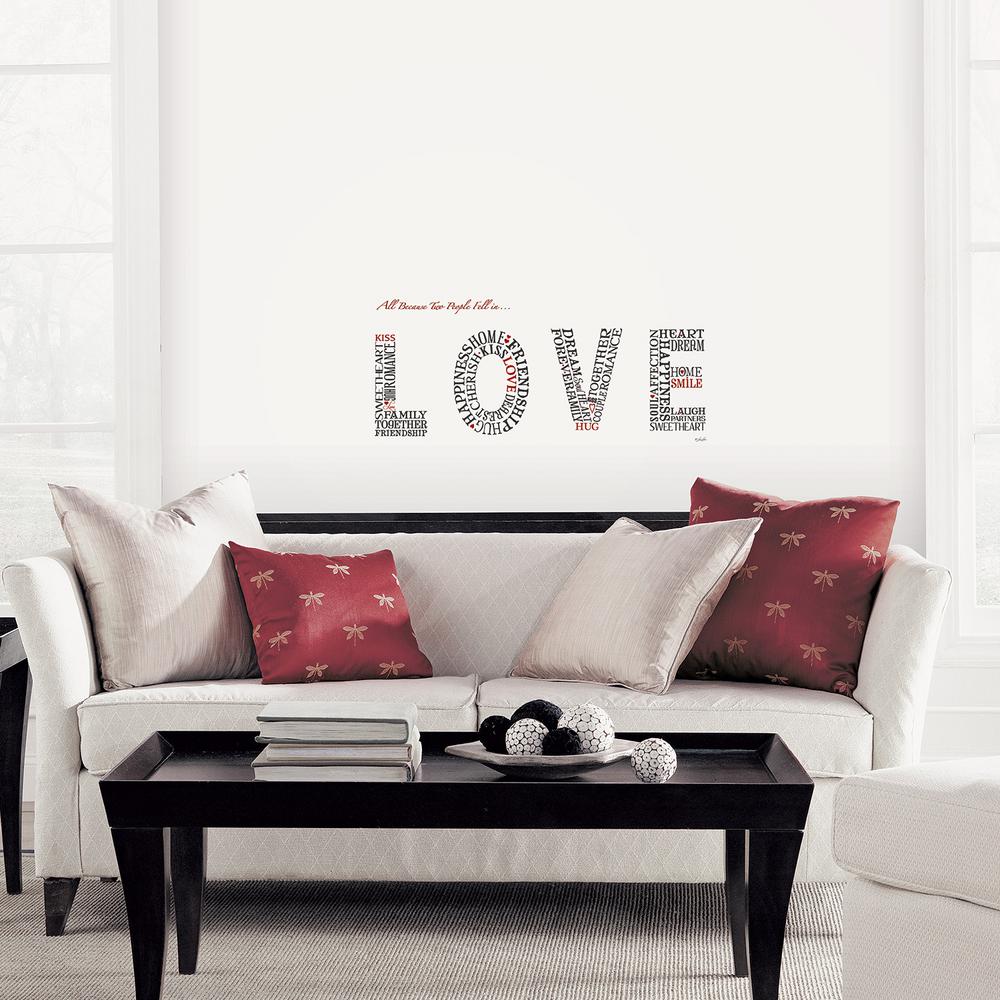 Norwall Black Lettering Love Topography L And Stick Wall Decals 2 Sheets P21007d The Home Depot - Black Wall Stickers For Living Room Norwall Black Lettering Love Topography L And Stick Wall Decals 2 Sheets P21007d The Home Depot - Black Wall Stickers For Living Room