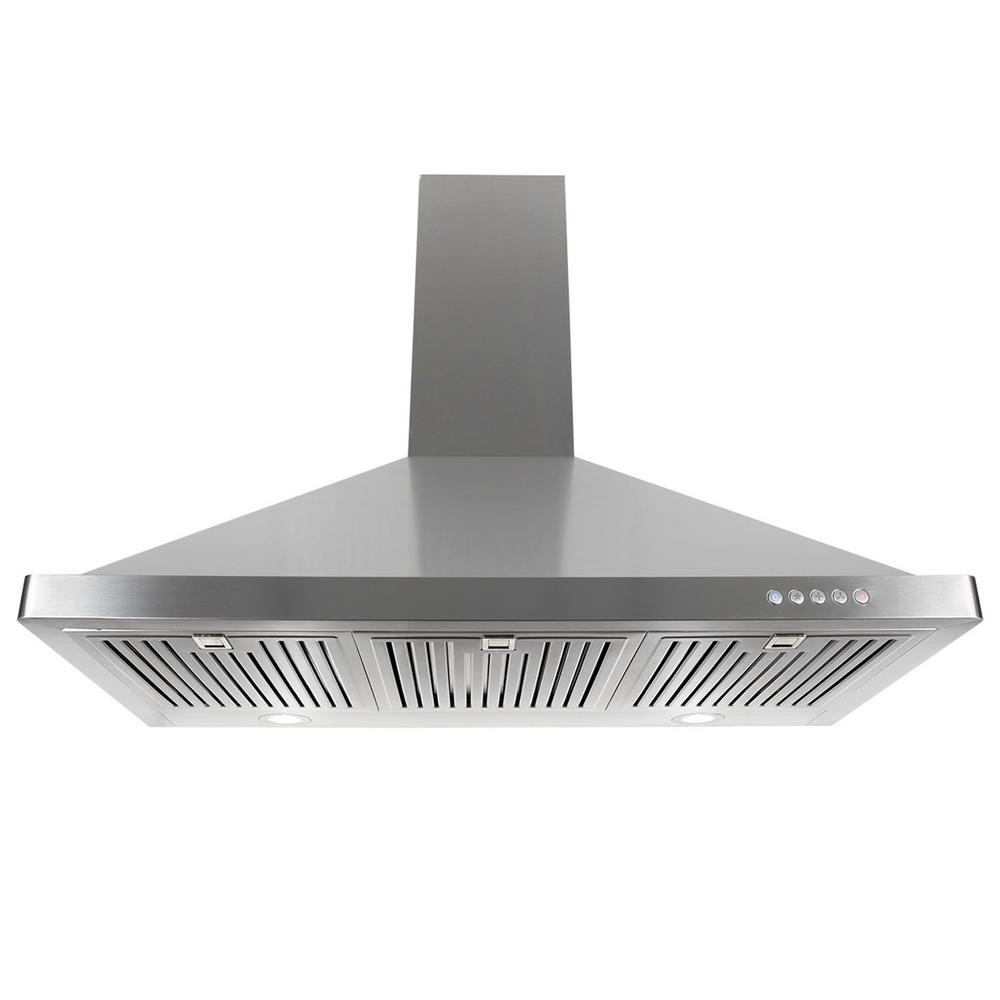 Cosmo 36 in. Ducted Wall Mount Range Hood in Stainless Steel with LED