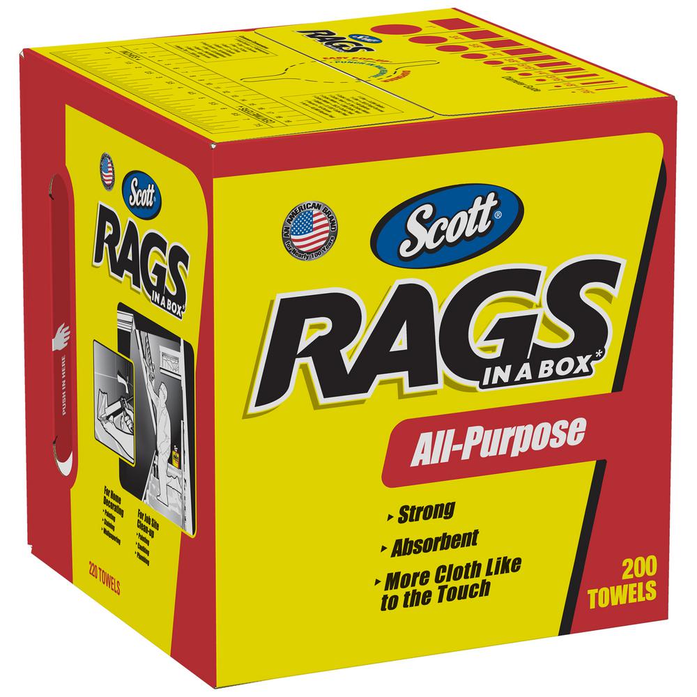 Rags in A Box in White - 200-Shop Towels per Box