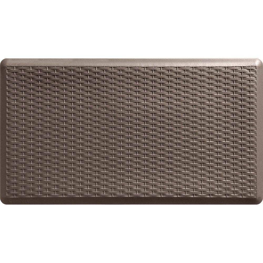 kitchen floor anti fatigue mat basketweave brown 20 in. x 36 in