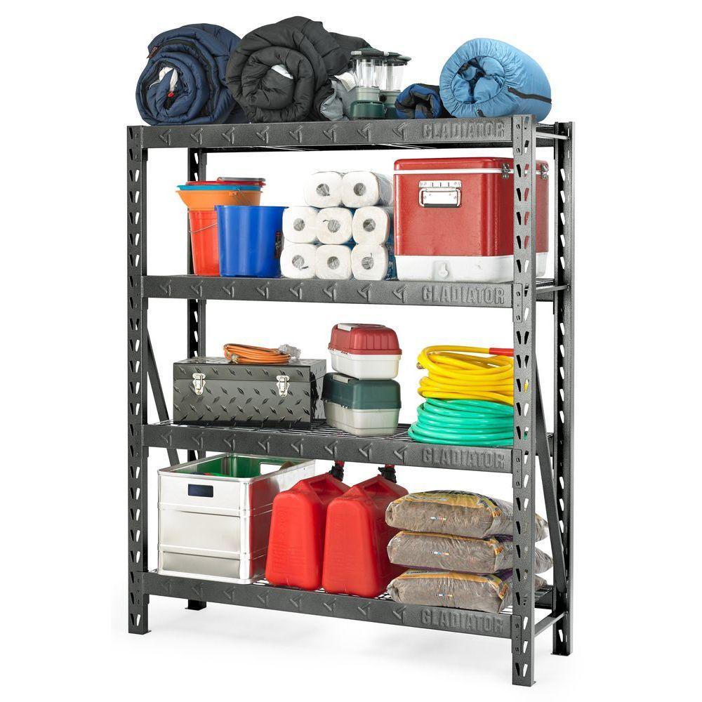 Welded Steel Garage Shelving Unit 4 Shelf 60 in. W x 72 in. H x 18 in