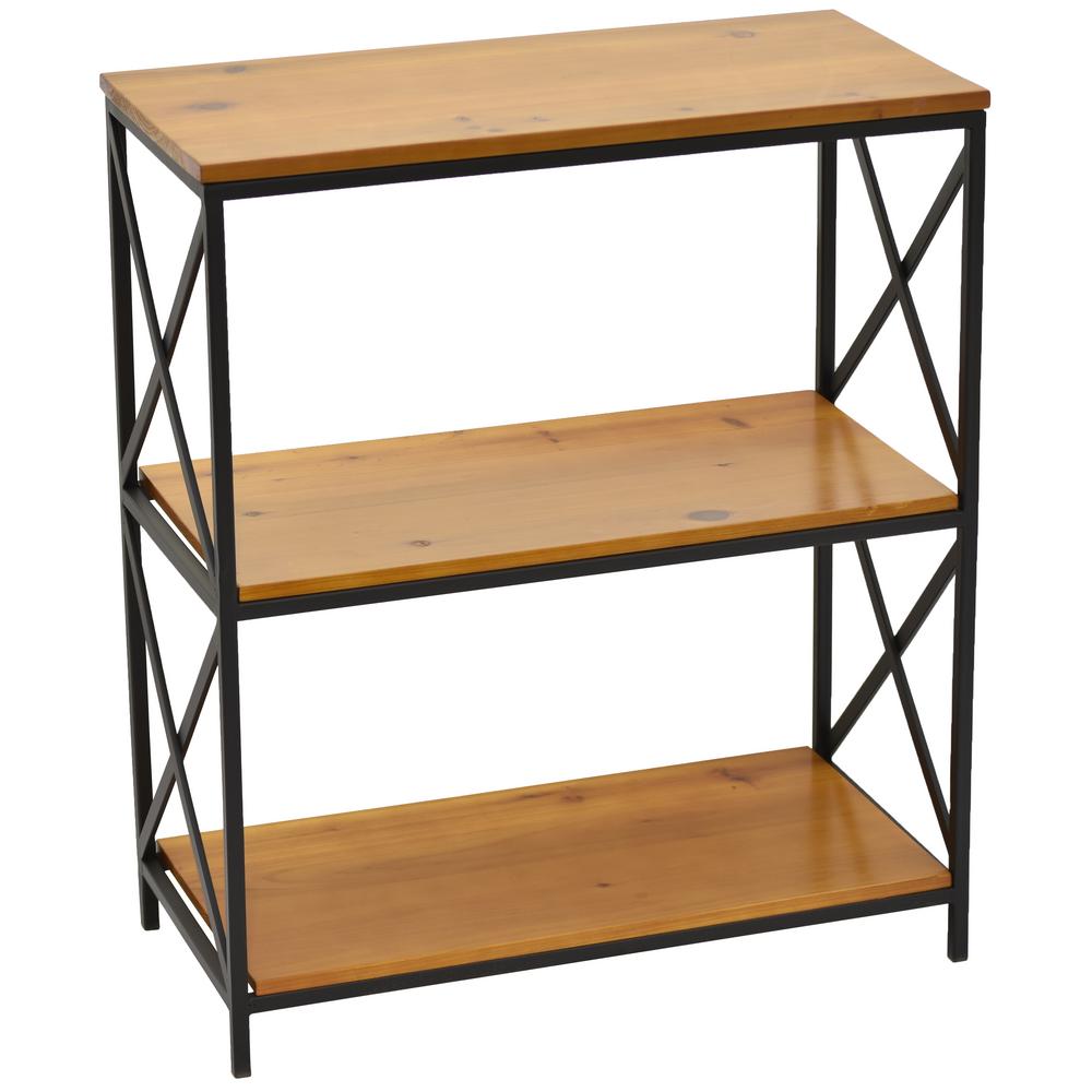 Three Hands Bookcases Home Office Furniture The Depot High Brown Metal With Wood Book Shelf