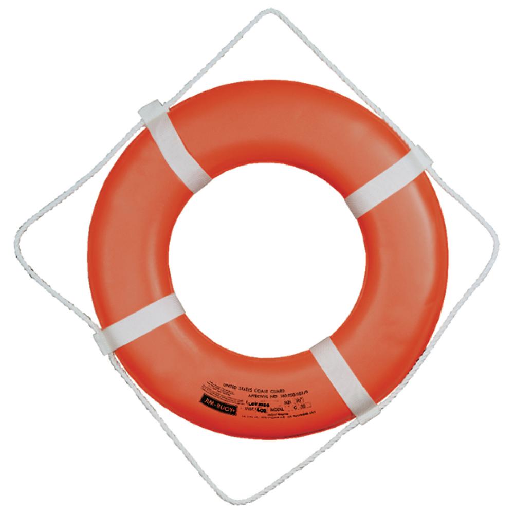 Jim-Buoy 30 inch Closed Cell Foam Life Ring with Webbing Straps in Orange by Jim-Buoy
