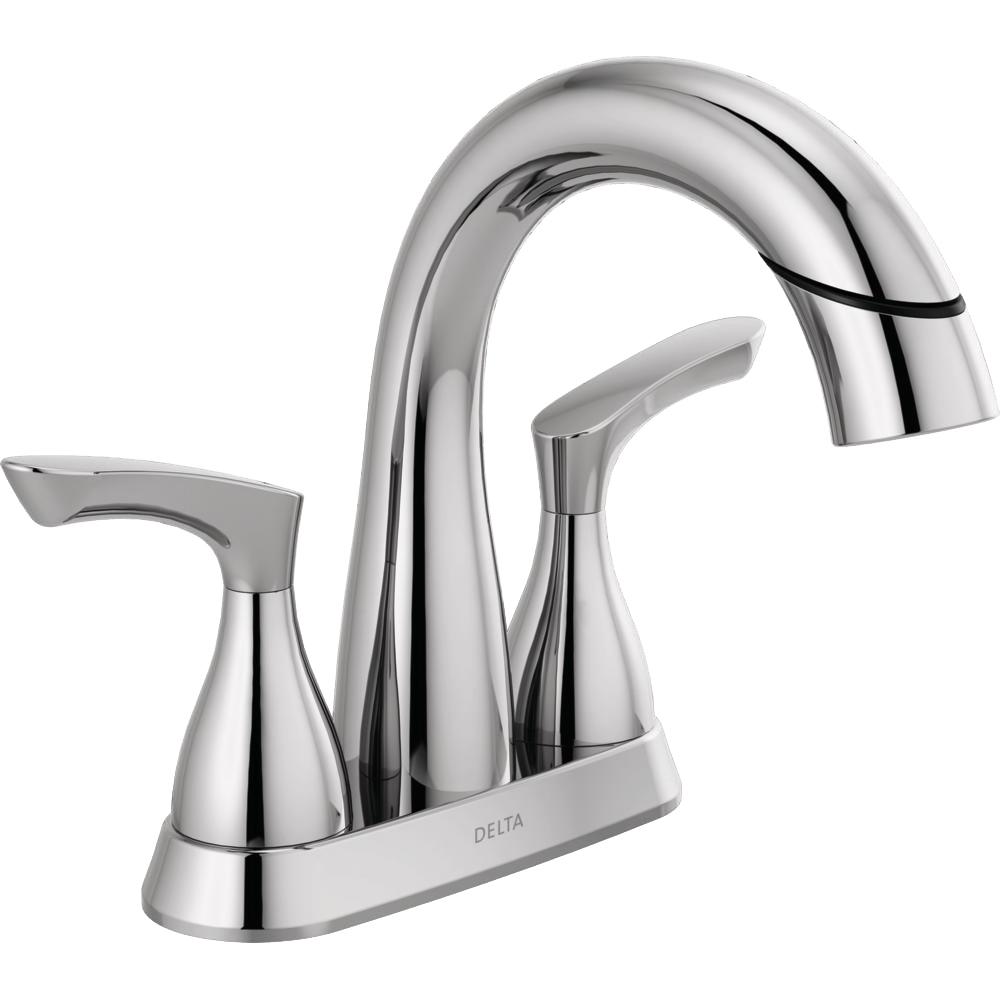 Delta Chrome Bathroom Faucets Delta Woodhurst Widespread Bathroom   Chrome Delta Centerset Bathroom Sink Faucets 25765lf Pd 64 1000 