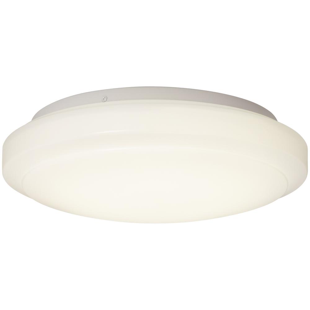 Hampton Bay Functional Style 12 In Round White 75 Watt Equivalent Round White 75 Watt Equivalent Integrated Led Flush Mount 1000 Lumens Dimmable