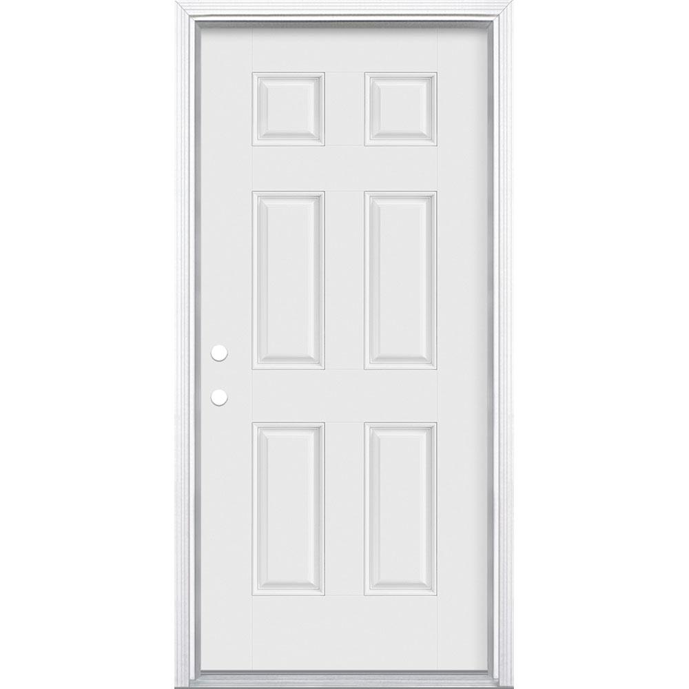 Masonite 36 in. x 80 in. 6Panel RightHand Inswing Primed Masonite 36 in. x 80 in. 6Panel RightHand Inswing Primed