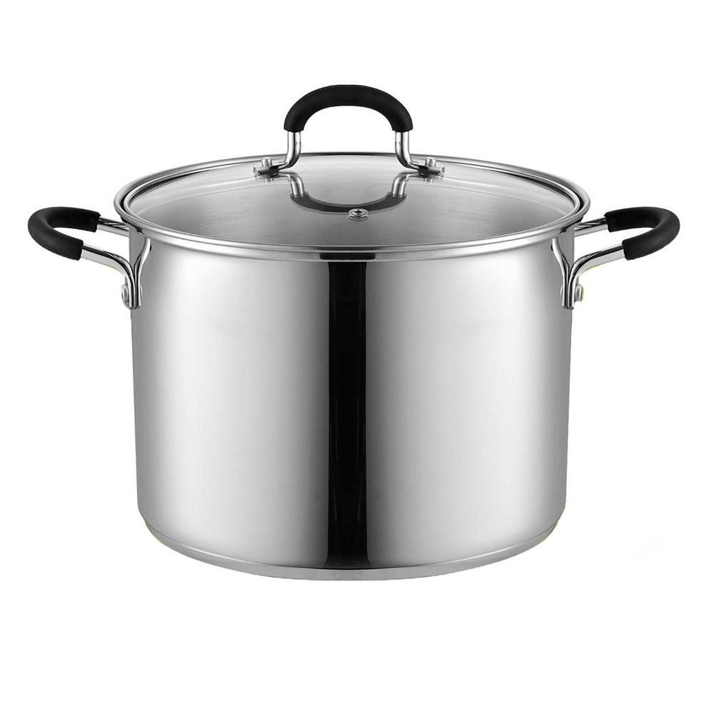 Cook N Home 8 Qt. Stainless Steel Stockpot Saucepot with Lid-02440 Cook N Home Stainless Steel Stockpot