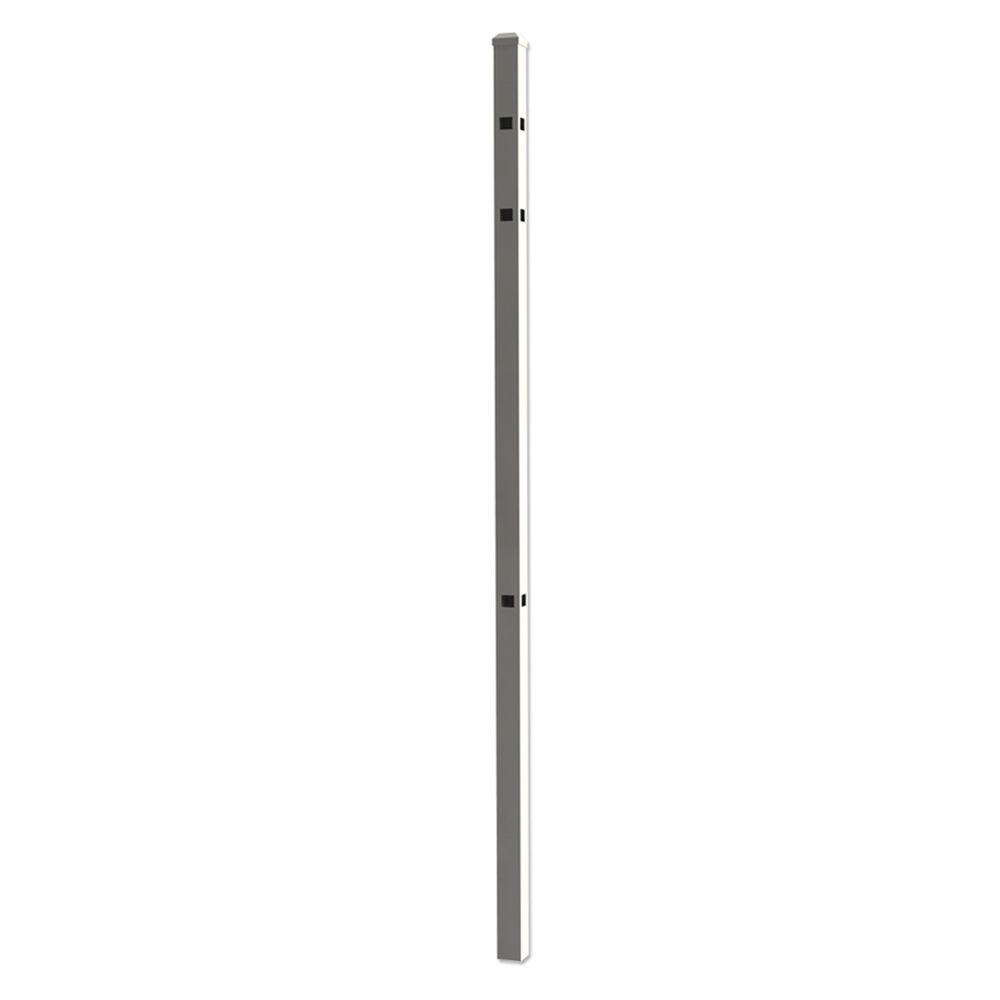 Vinnings 2 in. x 2 in. x 61/2 ft. White Aluminum Flat Cap Fence Corner Post862866