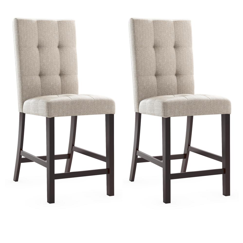 Corliving Bistro Platinum Sage Tufted Fabric Counter Height Dining Corliving Bistro Platinum Sage Tufted Fabric Counter Height Dining Chairs Set Of 2