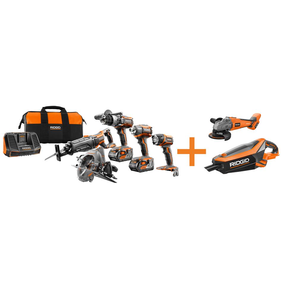 Ridgid 18-Volt GEN5X Cordless Lithium-Ion Combo Kit (7-Tool) with (2) 4.0Ah... by RIDGID