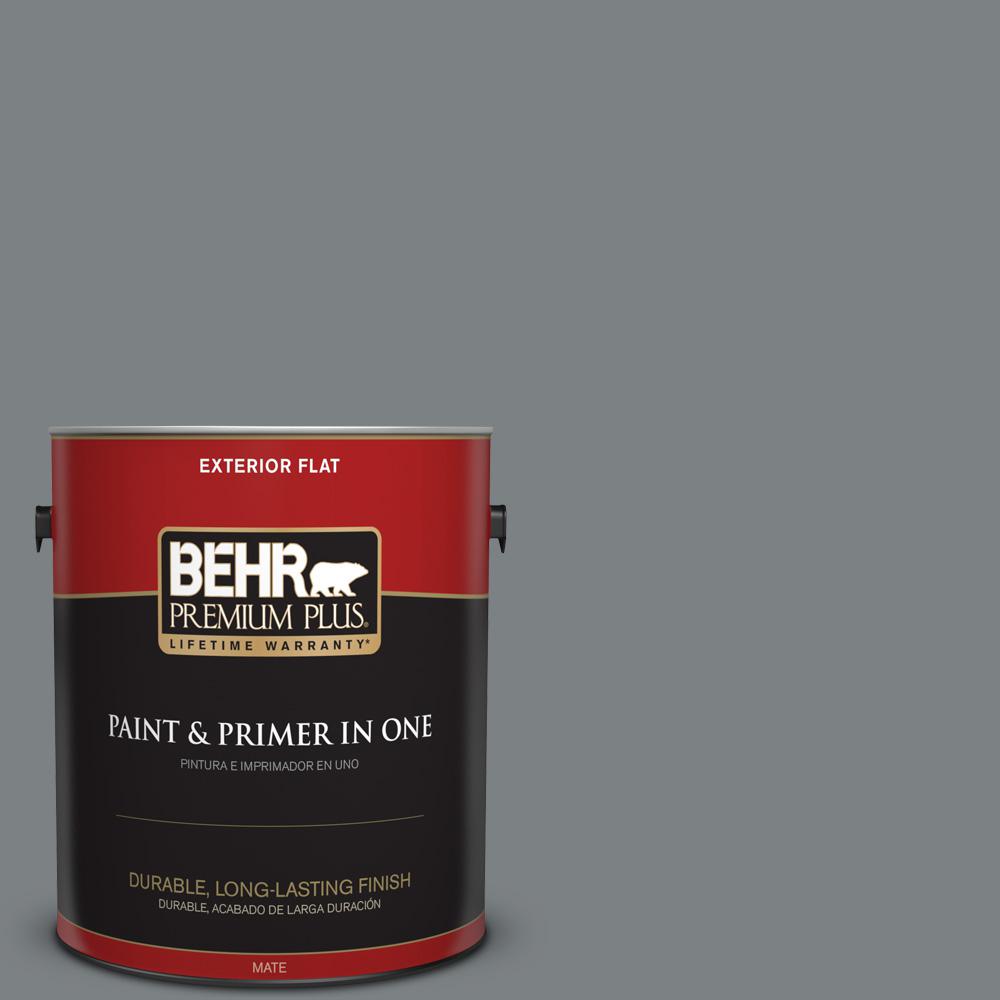 BEHR Premium Plus 1 gal. #PPU26-03 Legendary Gray Flat Exterior ...