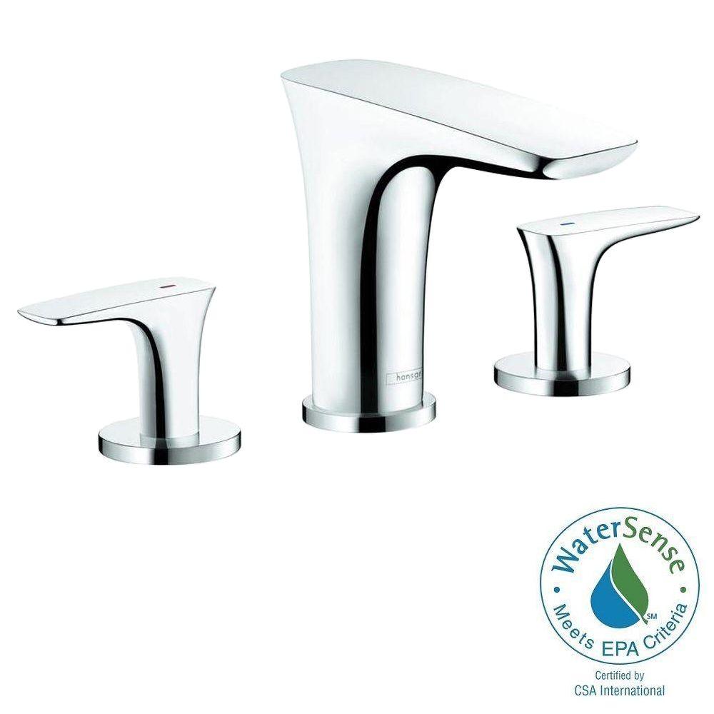 Hansgrohe PuraVida 8 in. Widespread 2Handle LowArc Bathroom Faucet in