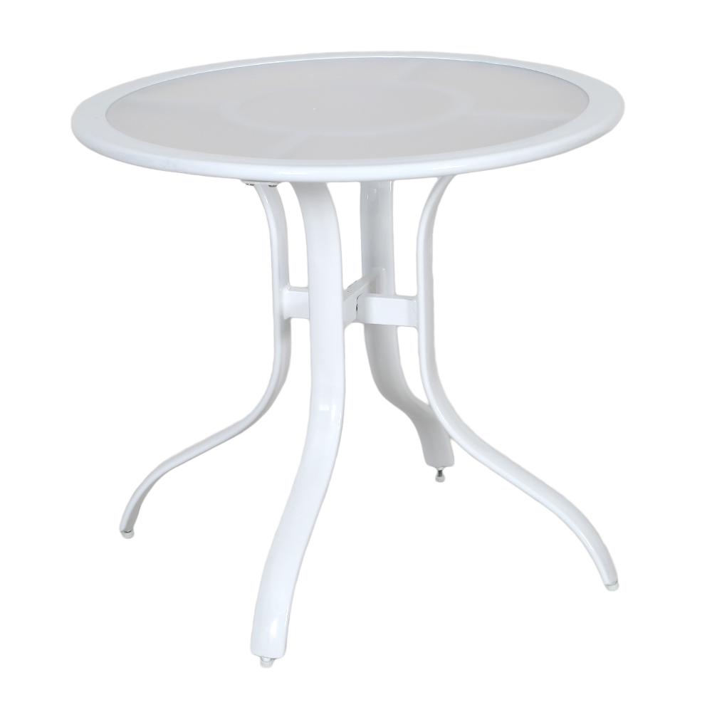 Hampton Bay Commercial Aluminum 30 In Round Outdoor Acrylic Top Hampton Bay Commercial Aluminum 30 In Round Outdoor Acrylic Top Bistro Table White