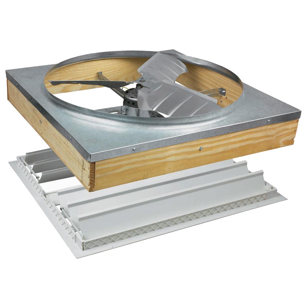 Air Vent 18.25 in x 34 in 5700 CFM White Aluminum Automatic Shutter