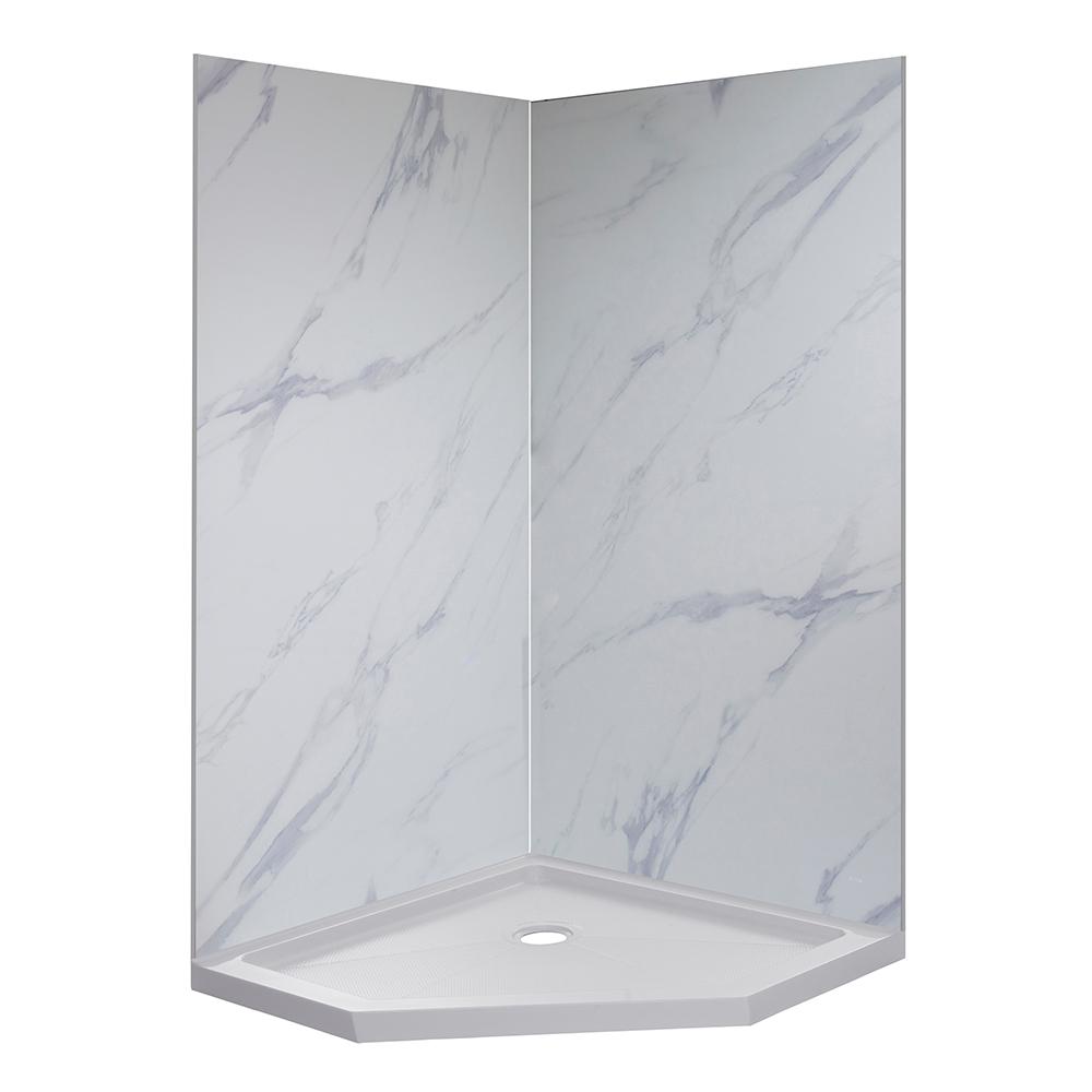 Foremost Jetcoat 42 in. x 42 in. x 78 in. 3Piece Shower Kit in Carrara