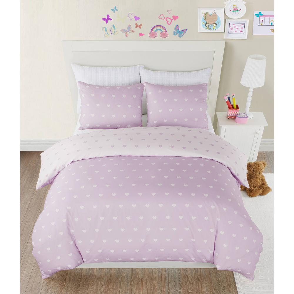 Lala Bash Kelly Twin Heart Duvet Set In Purple Kedp3 6 11502