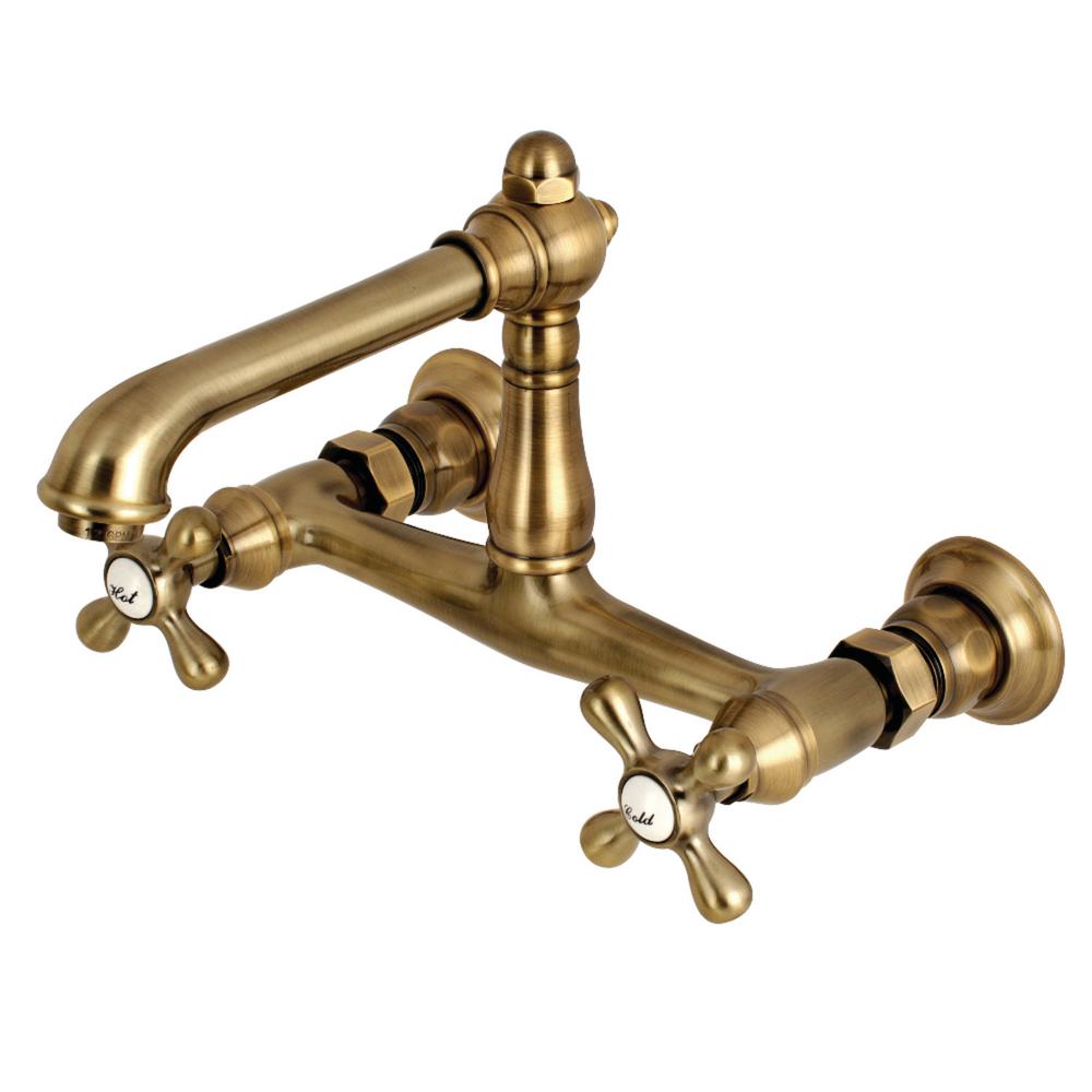 Kingston Brass English Country 2-Handle Wall Mount Bathroom Faucet in ...