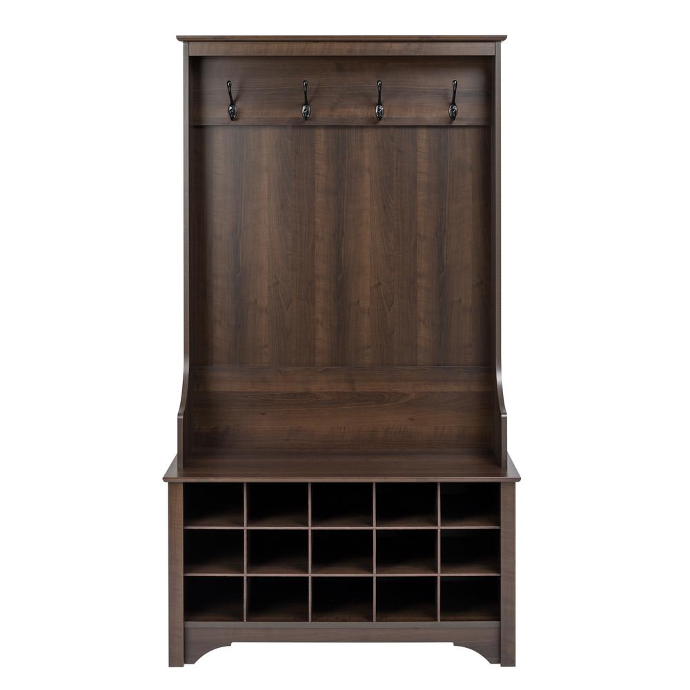 Hallway Coat Storage Entryway Cubbie Shelf Espresso Other Home