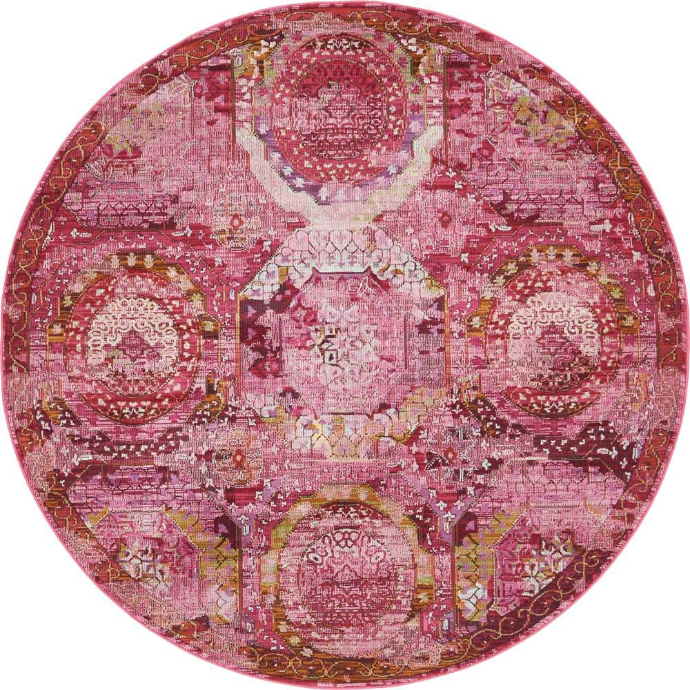 Unique Loom Sedona Pink 6 ft. x 6 ft. Round Area Rug3127780 The Home