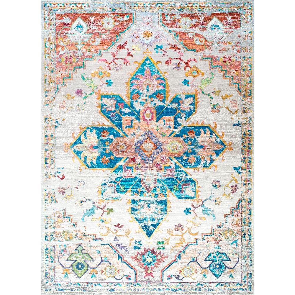 Home Decorators Collection Spiral Medallion Ivory 3 ft. 3 in. x 4 ft. 7