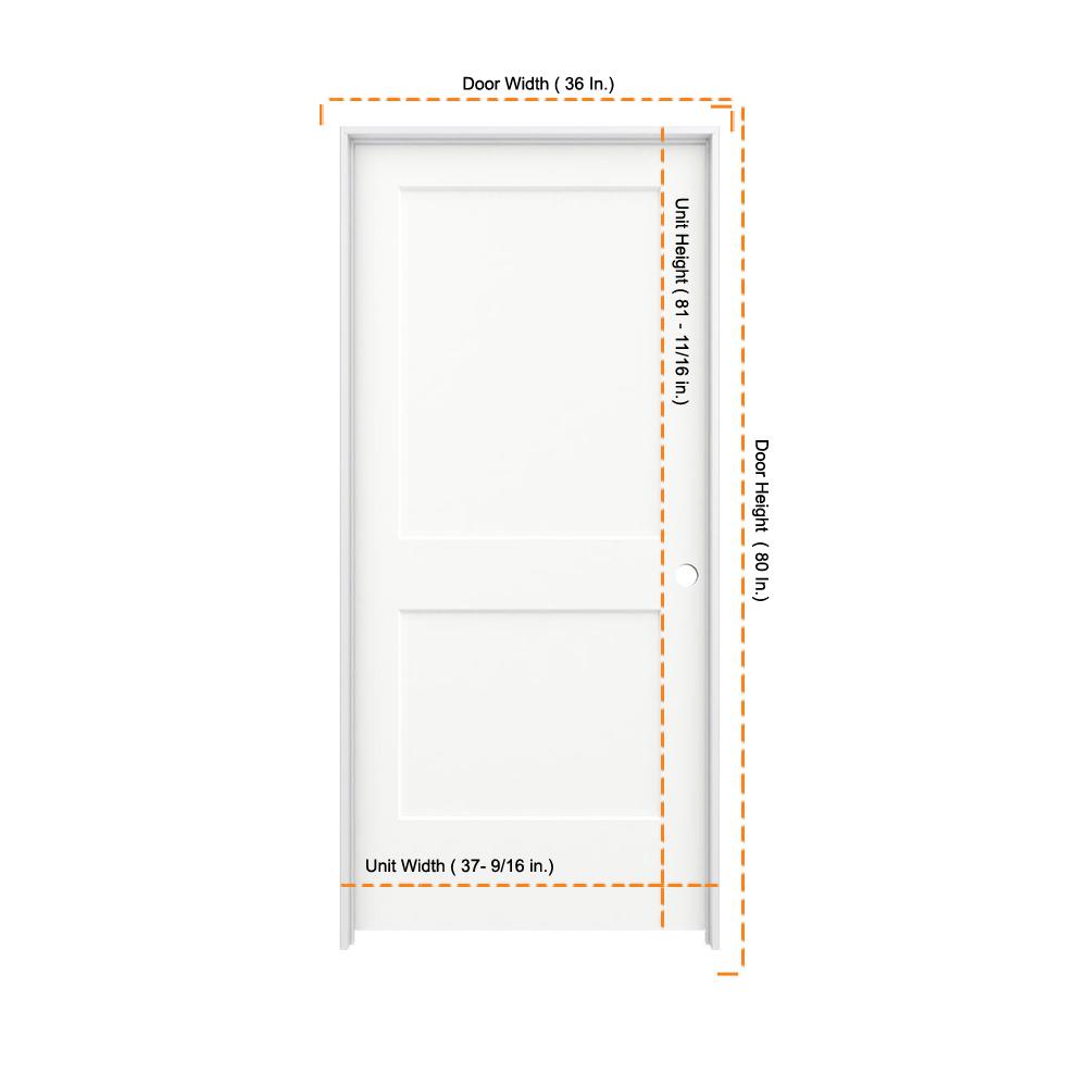 Jeld Wen 36 In X 80 In Monroe White Painted Left Hand Smooth