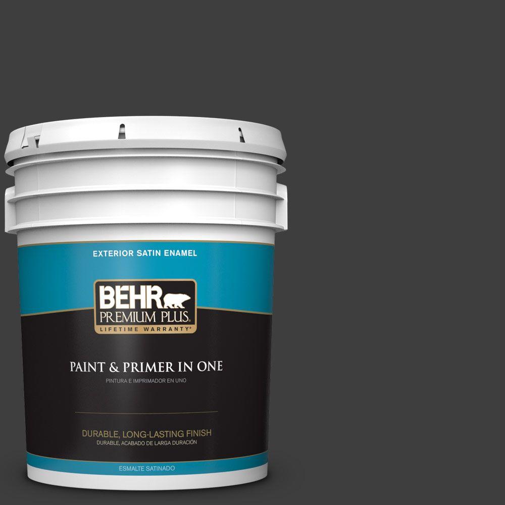 BEHR Premium Plus 5gal. T133 Black Lacquer Satin Enamel Exterior