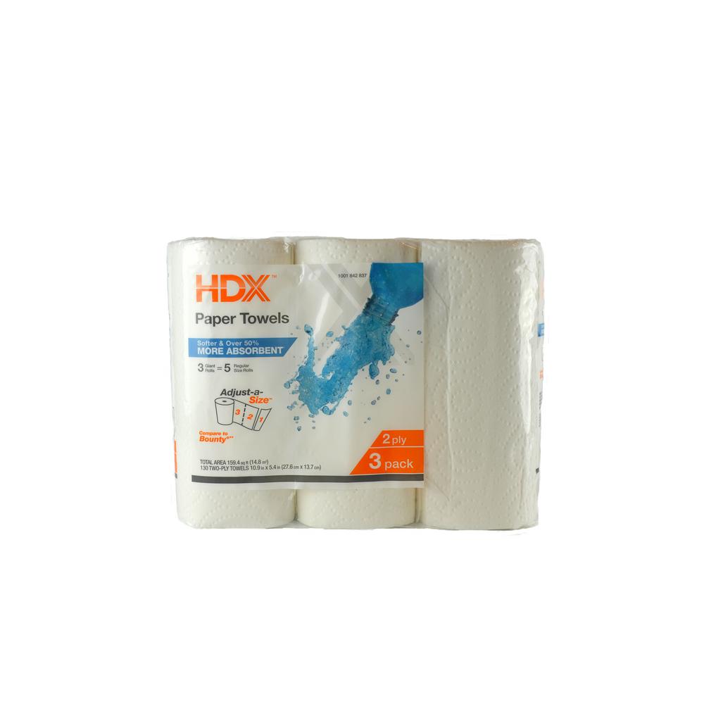 HDX Paper Towels  2 Ply 3 Rolls 22003 The Home  Depot 