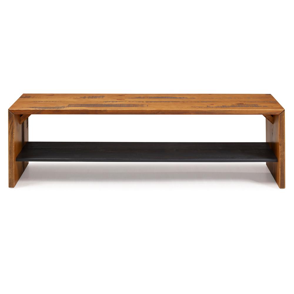 Walker Edison Furniture Company 58 in. Amber Solid Reclaimed Wood Entry Bench HD58ALPAM The