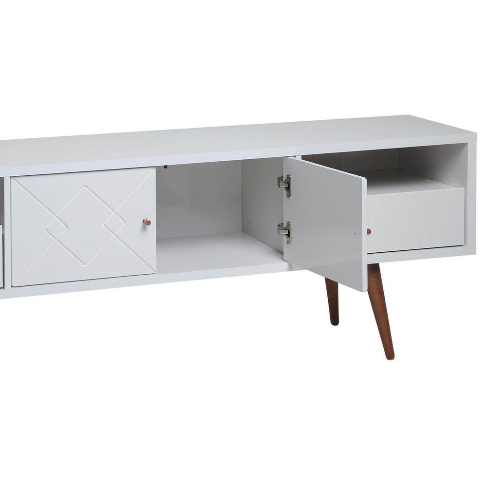 Manhattan Comfort Trinity 70 86 In White Gloss Mid Century Modern