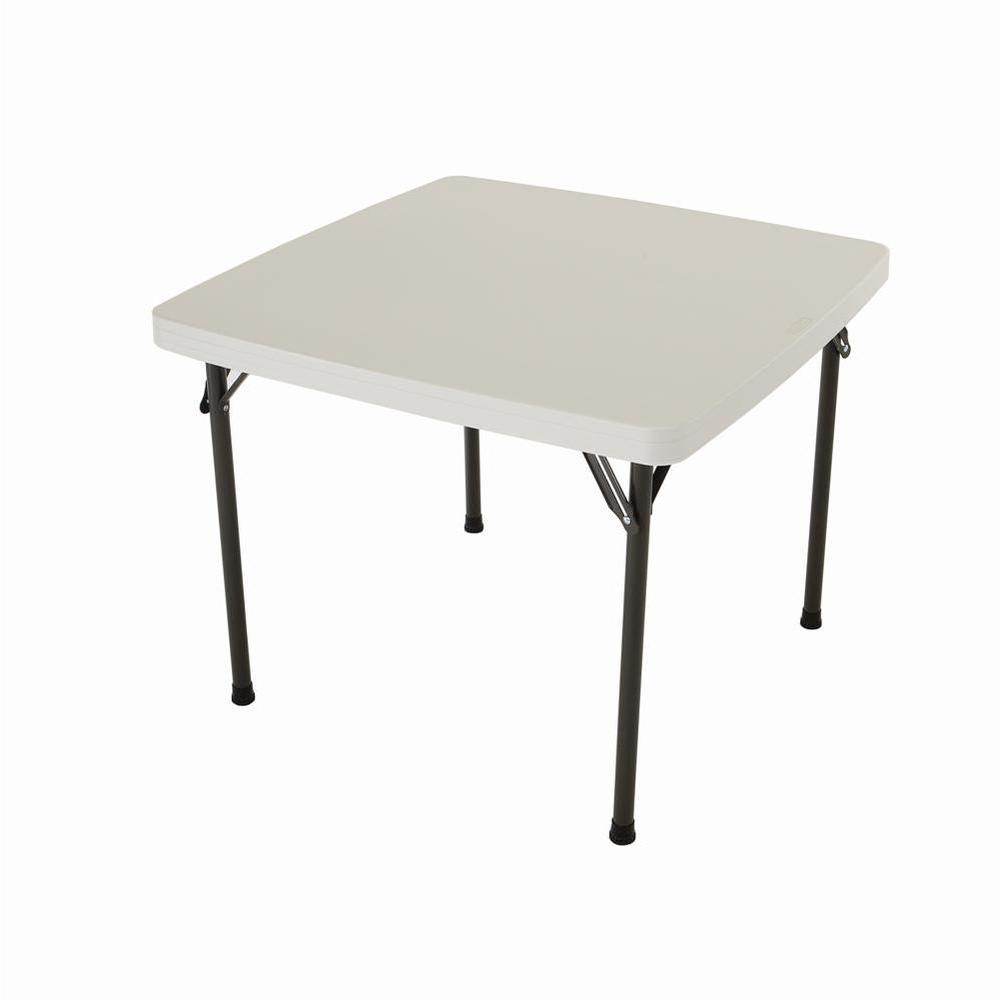 Lifetime 37 In X 37 In Almond Square Card Table 22301 The Home Depot   Almond Lifetime Folding Tables Chairs 22301 64 1000 