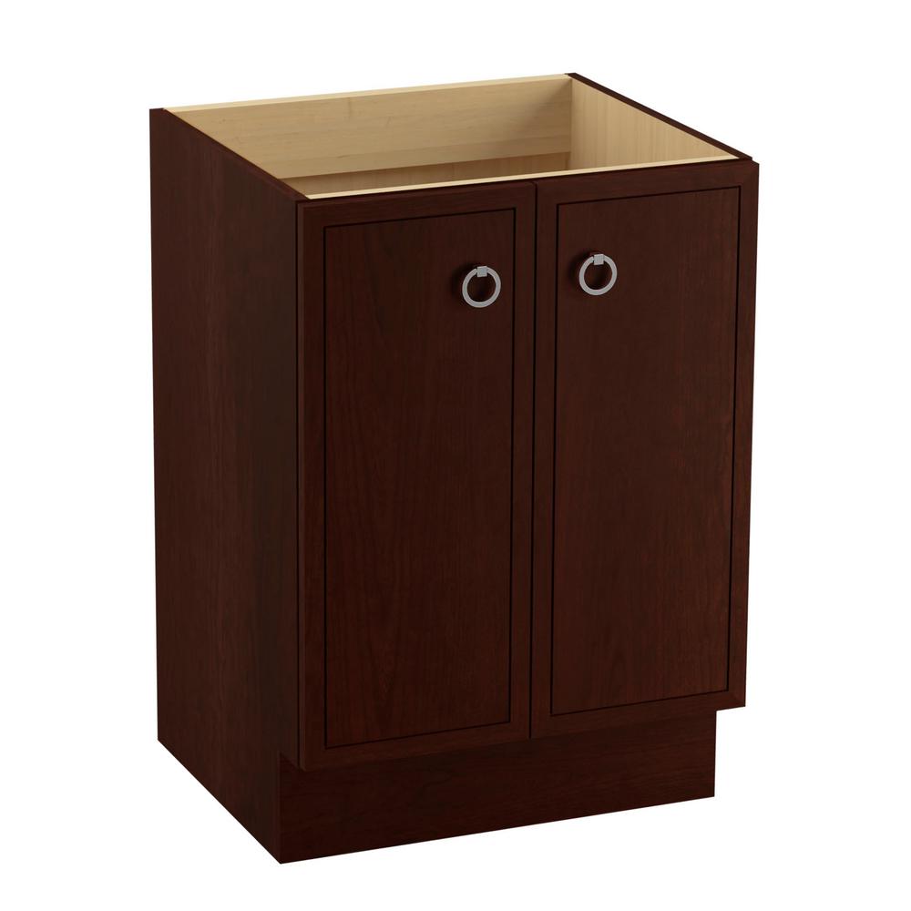 24 Inch Vanities Cherry Without Tops Bathroom Jacquard 24 In Vanity Cabinet Cherry Tweed With Chrome Hardware