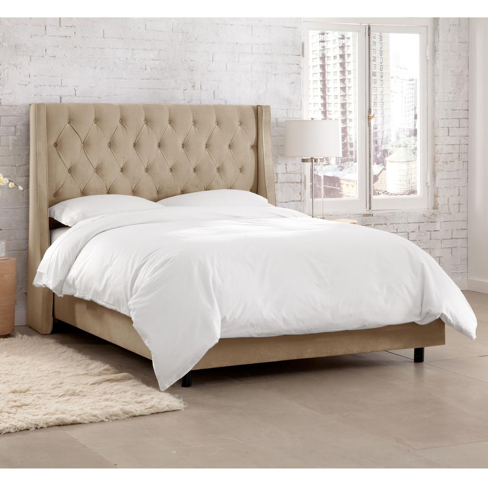 Willow Brown King Upholstered Bed 153bedmstmnd The Home Depot Willow Brown King Upholstered Bed